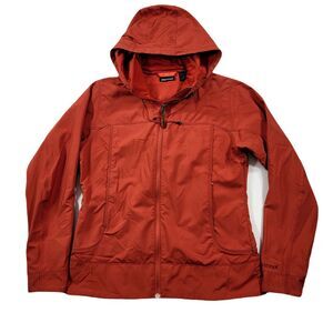 Marmot SoftShell Jacket Womens Large Orange Rust Stretch‎ Hooded